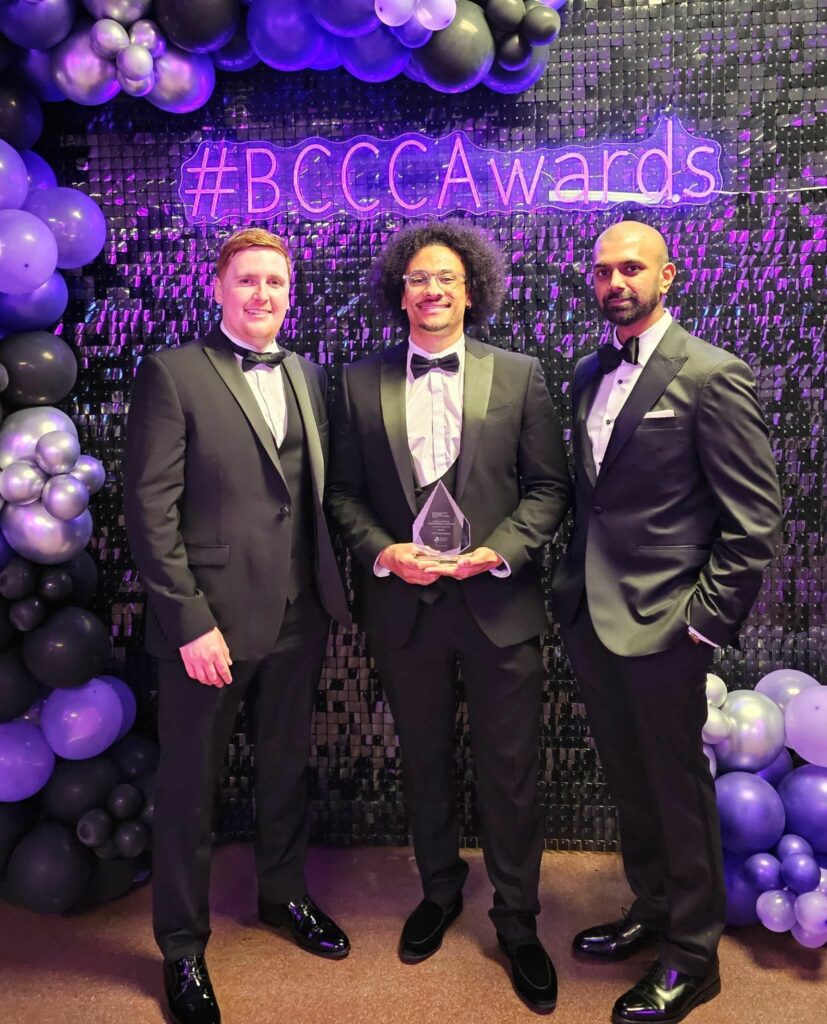 Chris Carter, Neil Cooper and Ketan Patel of VOiD Applications, winners of the Excellence in Professional Services Award at the Black Country Chamber of Commerce Awards 2023